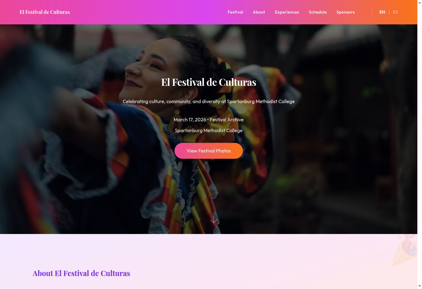 El Festival de Culturas website preview