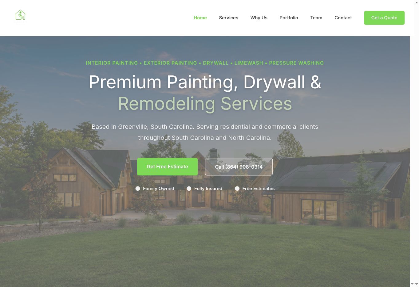 Segura's Painting website preview